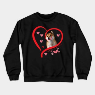 Funny Shiba Inu Dog Valentine Dog Lover Crewneck Sweatshirt